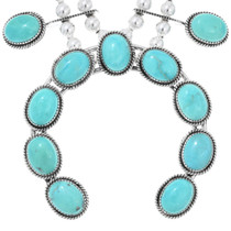 Sterling Silver Native American Turquoise Necklace 41675