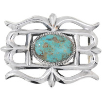 Native American Turquoise Sterling Silver Belt Buckle 31458