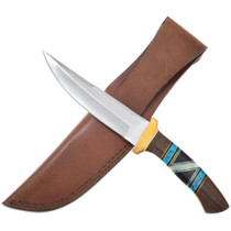 Spiderweb Turquoise Inlay Navajo Knife 41749