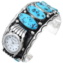 Natural Turquoise Sterling Silver Watch Cuff 41770