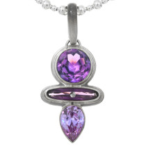 Sterling Silver Faceted Amethyst Pendant 41896