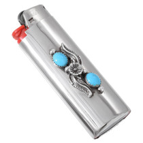 Native American Turquoise Silver Lighter Case Cover 37999