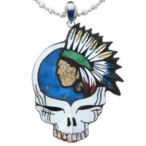 Grateful Dead Skull American Indian Chief Pendant 42089