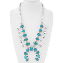 Natural Turquoise Squash Blossom Necklace 41095