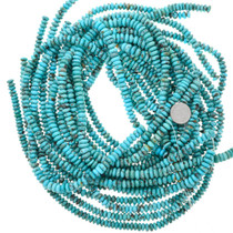 7mm Rondelle Real Turquoise Beads Priced Per Strand 37485