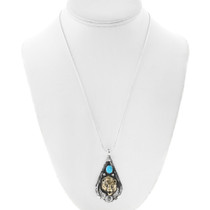 Roaring Bear Turquoise Sterling Silver Pendant 42207