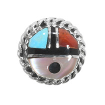 Small Zuni Sunface Sterling Silver Tie Tack 42223