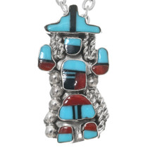 Sterling Silver Turquoise Kachina Pendant 42319