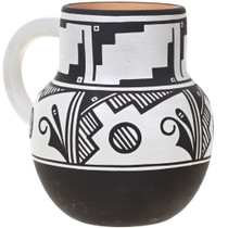 Hand Painted Geometric Pueblo Pottery Cup with Handle 42324