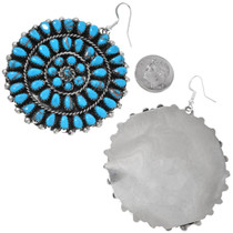 Navajo Silver Turquoise Cluster Earrings 42395