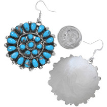 Silver Turquoise Cluster Navajo Earrings 42396