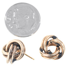 Ladies Post Knot Earrings 14K Gold 42444