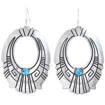 Native American Sterling Silver Turquoise Earrings 30209