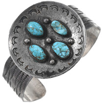 Navajo Sterling Silver Turquoise Bracelet 42567