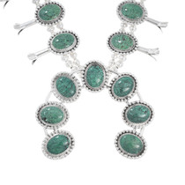 Green Turquoise Squash Blossom Necklace 42637