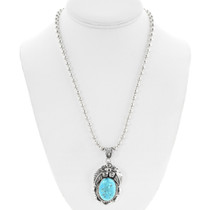 Southwest Sterling Silver Turquoise Pendant with Chain 42640