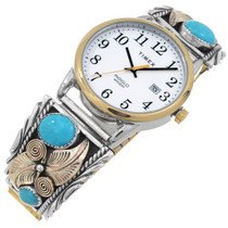 Navajo Gold Turquoise Watch 42654