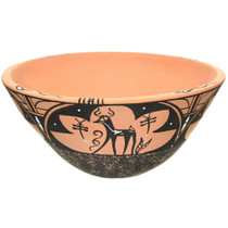 Heartline Deer Zuni Pottery Bowl 37573