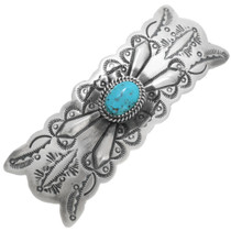 Natural Turquoise Sterling Silver hair Barrette 42660