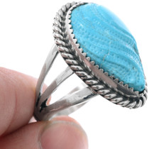 Natural Sleeping Beauty Turquoise Navajo Ring 42712