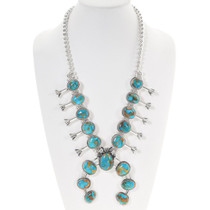 Bisbee Turquoise Squash Blossom Necklace 42732