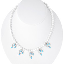 Turquoise Sterling Silver Necklace 42737