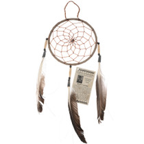 Full Size 5 inch Hand Made Sinew Web Leather Dreamcatcher 42757