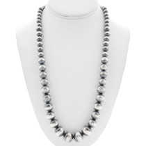 Sterling Silver Navajo Desert Pearls Necklace 24 inch Length 42943