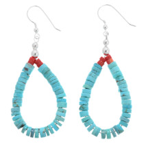 Navajo Turquoise Heishi Beaded Earrings 42946