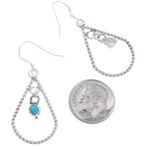 Turquoise Sterling Silver Twist Navajo Earrings 42994