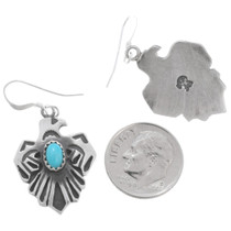 Turquoise Sterling Silver Thunderbird Earrings 43003