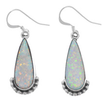 White Opal Native American Earrings 43008