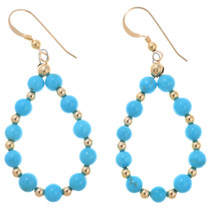 Beaded Turquoise Gold Earrings 43047