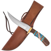 Full Size Skinner Knife Turquoise Ironwood Handle 43058