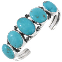 Five Stone Turquoise Sterling Silver Bracelet 43087