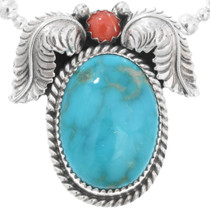 Blue Turquoise Sterling Silver Pendant 43105