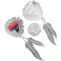 Native American Inlaid Sweetheart Earrings 43162