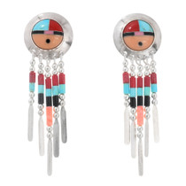 Native American Inlaid Sunface Earrings 43172