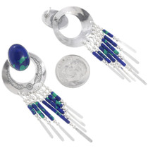 Sterling Silver Western Beaded Fringe Chandelier Earrings 43182