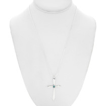 Navajo Cross Turquoise Sterling Silver Pendant with Chain 43190