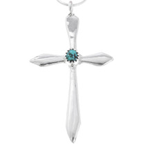 Sterling Silver Turquoise Cross Pendant 43190