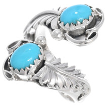 Navajo Sterling Silver Turquoise Bypass Ring 43193