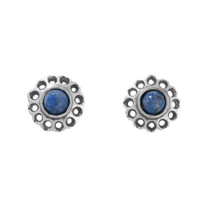 Sterling Silver Denim Lapis Earrings 43203