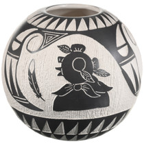 Laguna Acoma Hand Etched Mudhead Kachina Pottery 43331