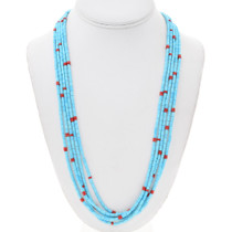 Turquoise Coral Heishi Navajo Necklace 43381