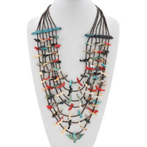 Zuni Animal Fetish Carving Beaded Necklace 43417