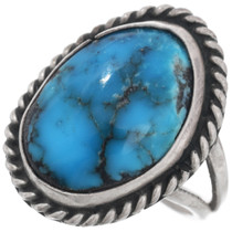Vintage Deep Blue Morenci Turquoise Ring 43420