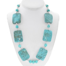 Navajo Designed Magnesite Turquoise Necklace 43425