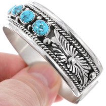 Turquoise Silver Navajo Cuff Bracelet 43427