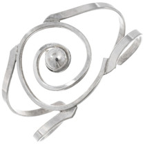 Sterling Silver Old Pawn Bracelet Swirl Design Cuff 0704